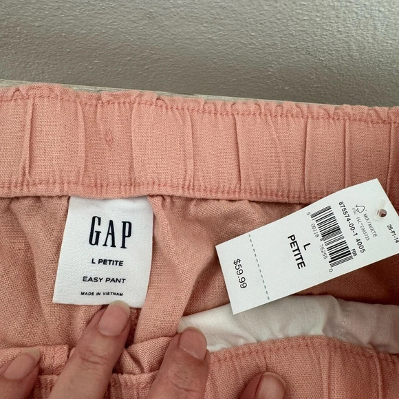 Gap Mid Rise Easy Linen-Blend Ankle Pants Casual Cargo Size Large Petite NWT - Picture 11 of 11